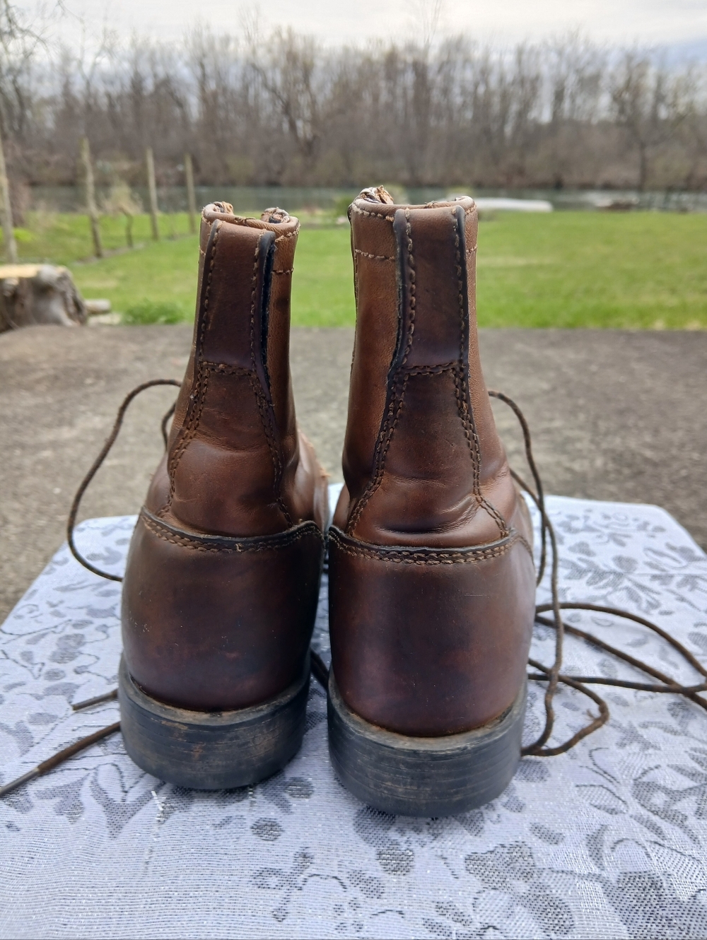 Ariat Women's Size 8 Brown Leather Lace-Up Work Boots - Picture 6 of 12